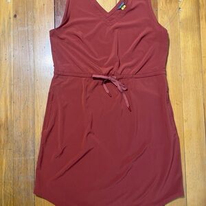 Eddie Bauer Women's Departure Easy Tank Dress - Solid Sz M Desert Pink